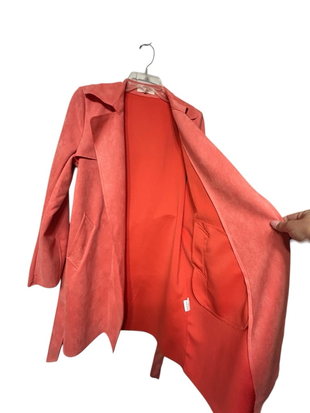 Anthropologie NWOT Solitaire peach trench jacket - Picture 6 of 8